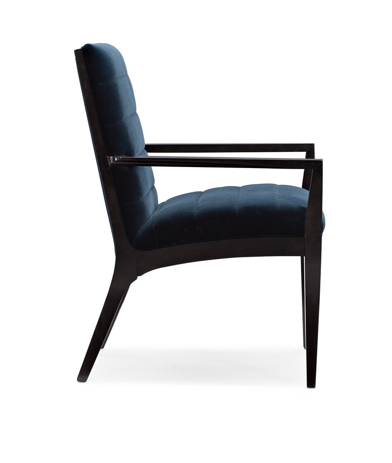 Emphasis Dining Chair by Caracole featuring a high upholstered back and cushioned seat.