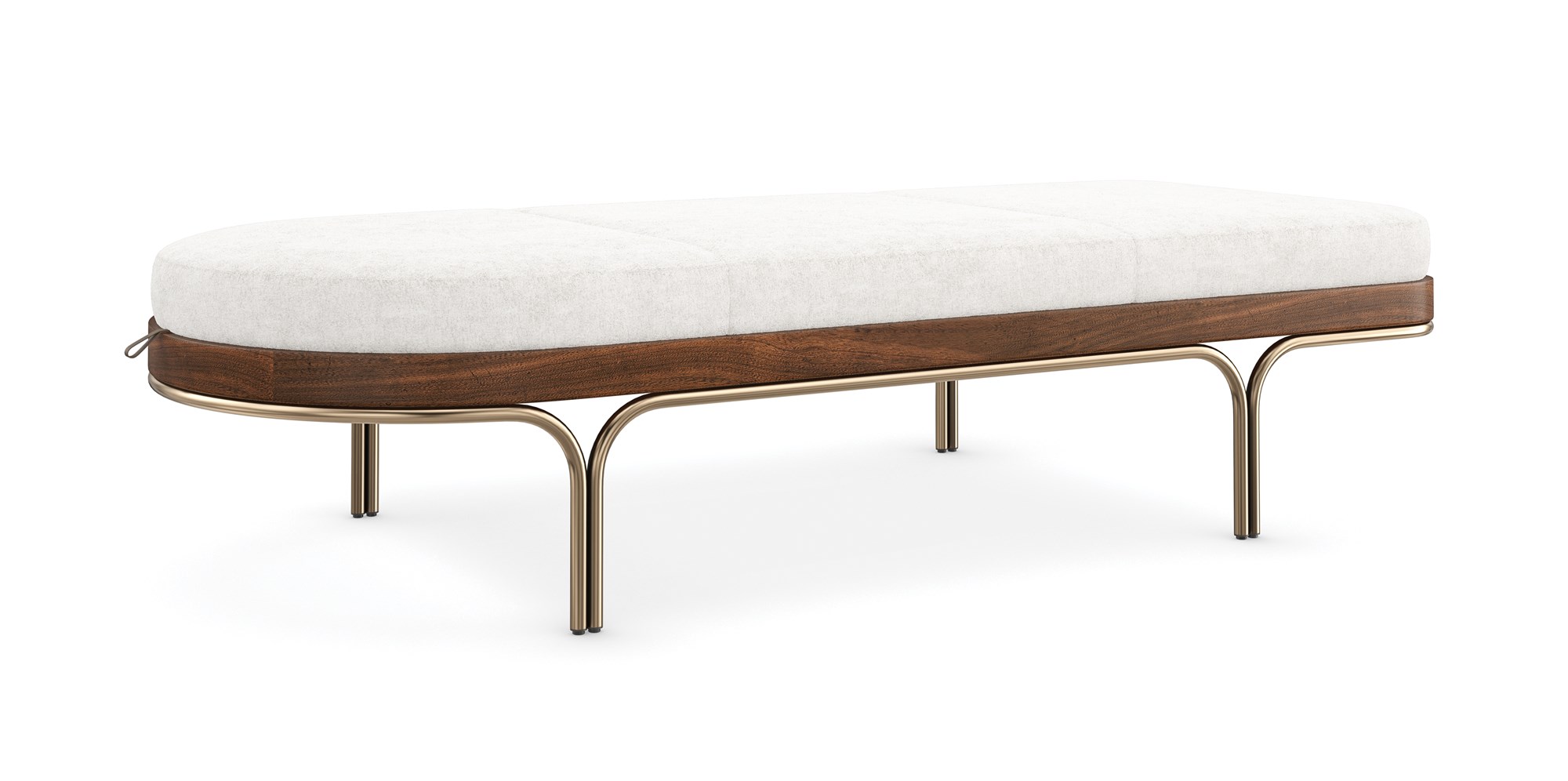 Caracole Rhythm Chaise, modern chaise lounge, luxury reclining chaise, upholstered lounge chair, walnut bronze chaise, contemporary living room furniture.