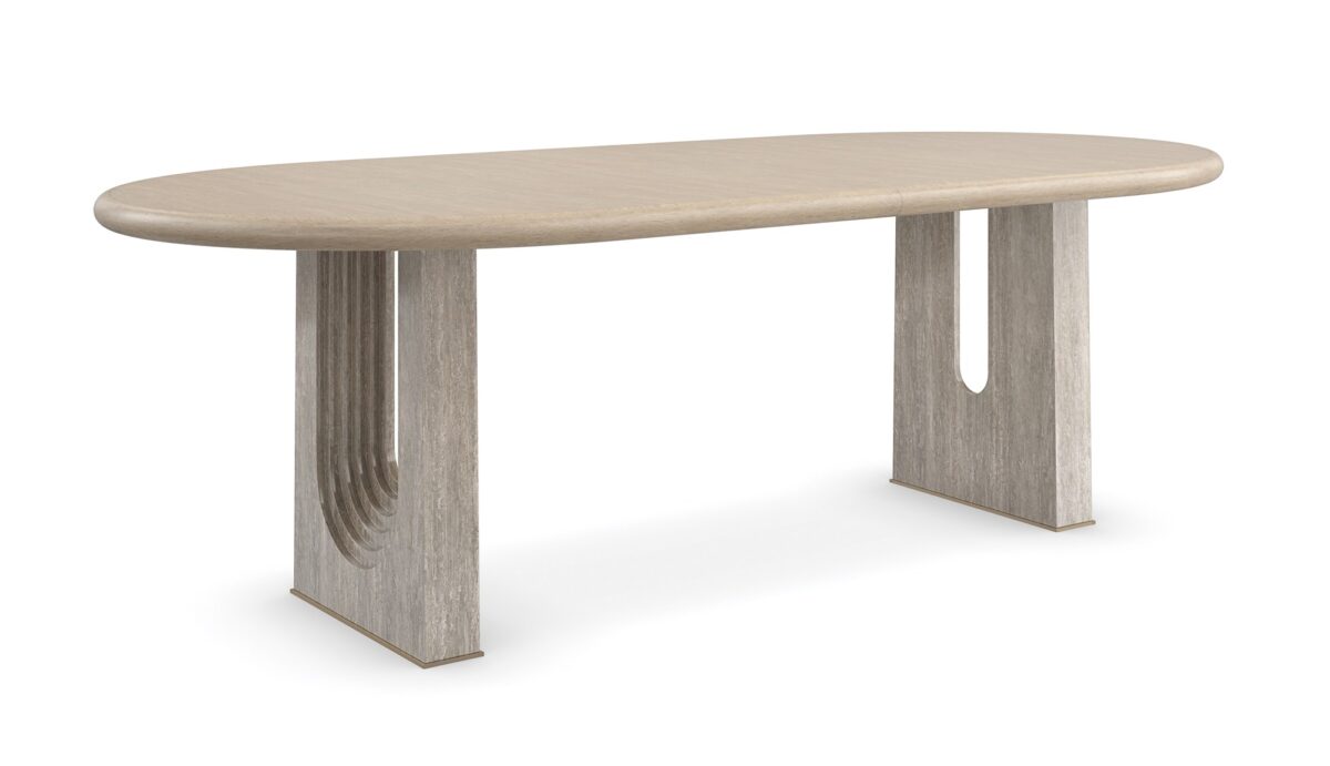 Elegant and sophisticated Emphasis Dining Table by Caracole, featuring a sleek design with luxurious finishes, perfect for creating a stylish and refined dining experience.