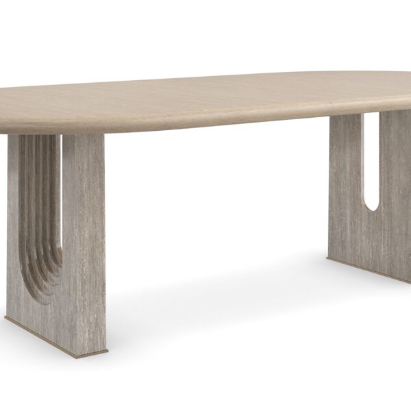Elegant and sophisticated Emphasis Dining Table by Caracole, featuring a sleek design with luxurious finishes, perfect for creating a stylish and refined dining experience.