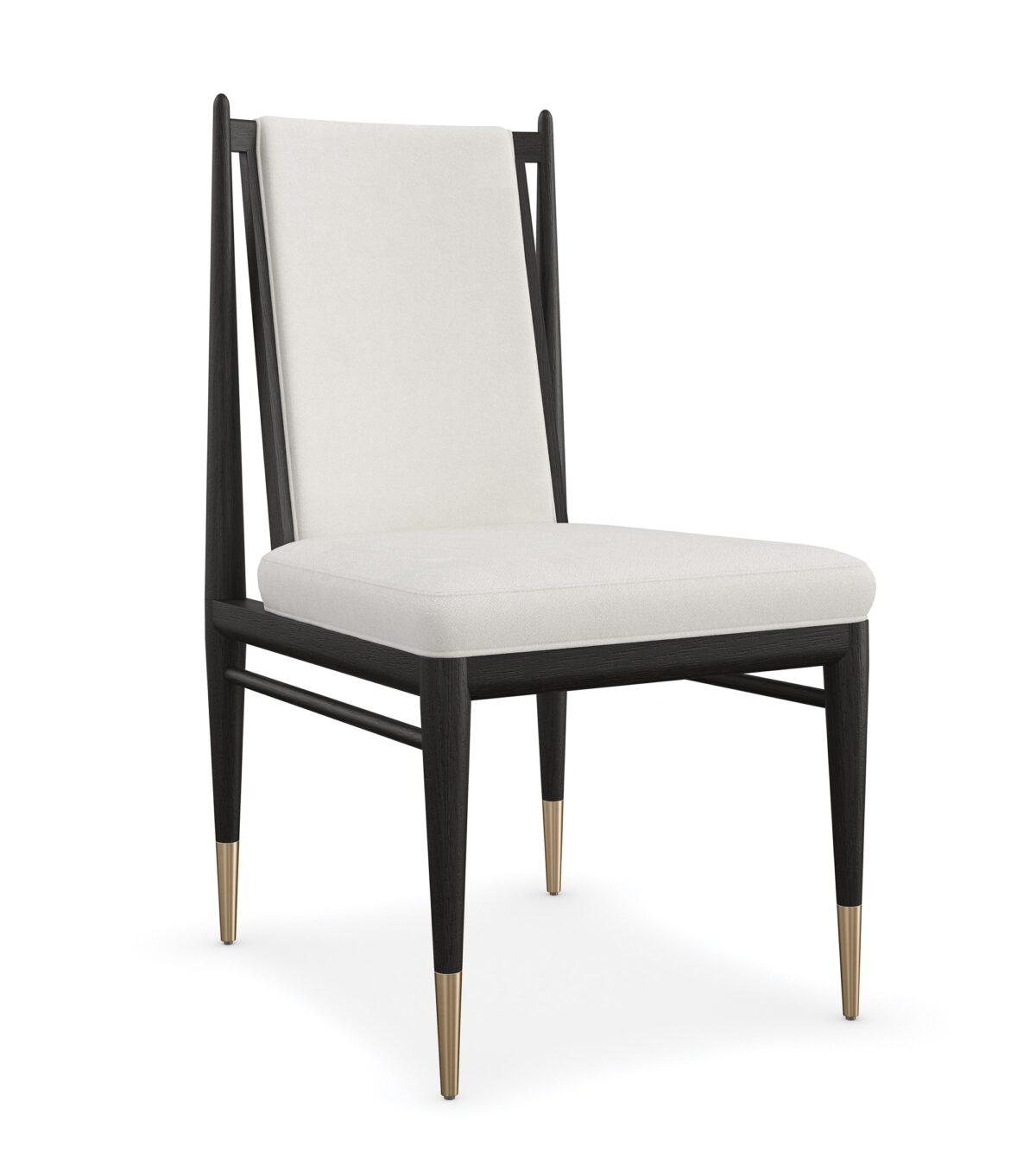 Stylish and sophisticated Unity Dark Dining Chair by Caracole, featuring a sleek design with dark, luxurious upholstery and modern detailing for an elegant dining experience.