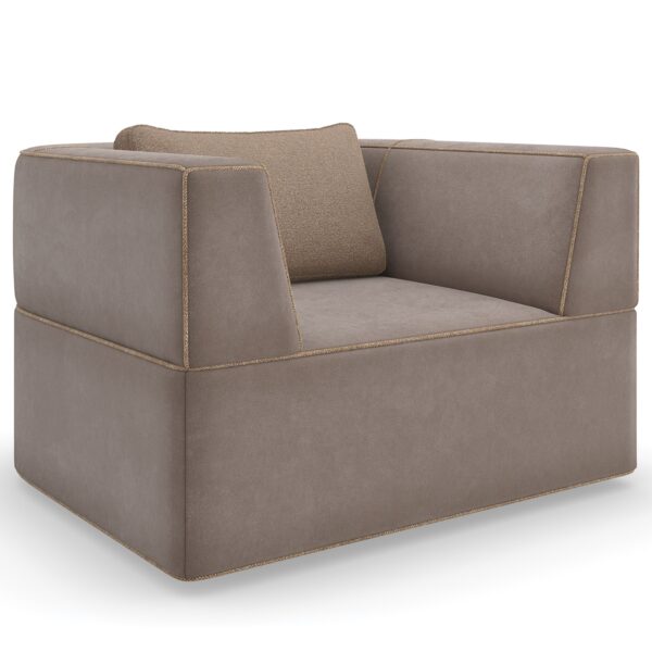 Elegant modern chair with luxurious upholstery and refined design, perfect for adding sophistication to living rooms in Royal Oak, Michigan.