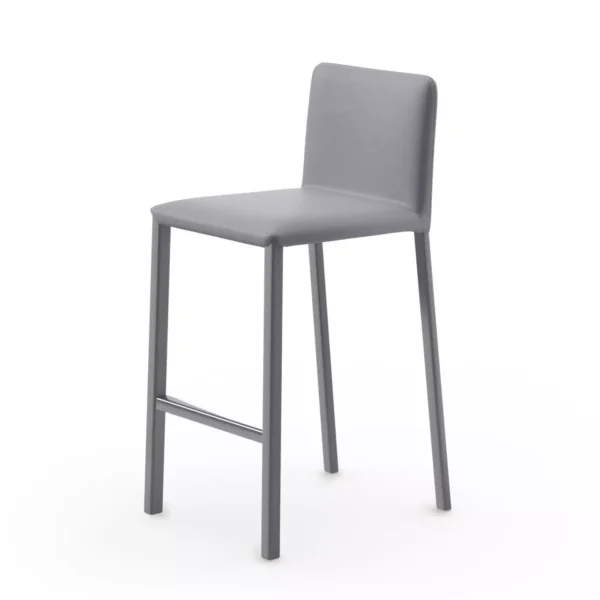Peressini Marion 63 bar stool with a sleek, minimalist design, featuring a durable metal frame and upholstered seat in a variety of fabric and leather options.