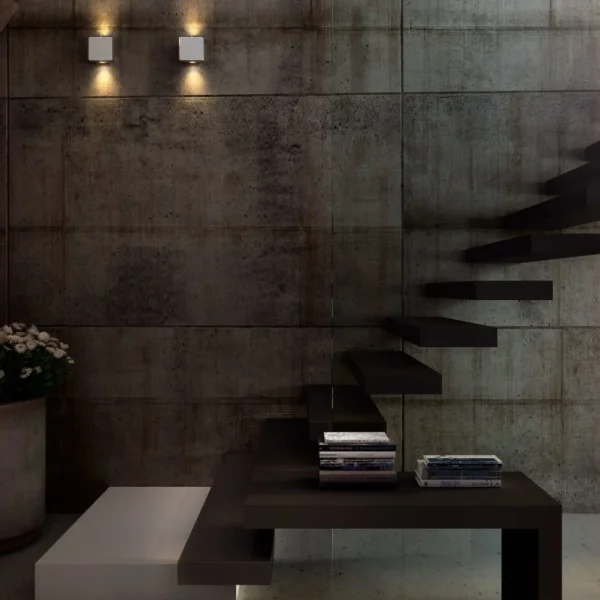 “Lab by Marset stylish wall-mounted fixture – understated design ideal for terraces, pathways, and garden walls”