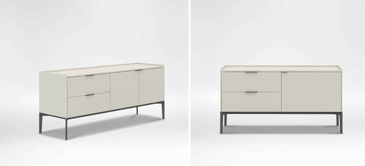 Camerich Matrix Media Cabinet, sleek high base design.