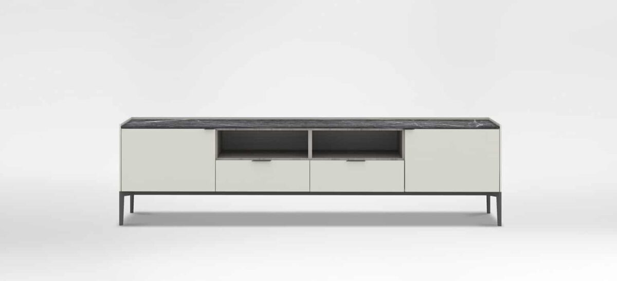 High base Matrix Media Cabinet by Camerich, modern style.