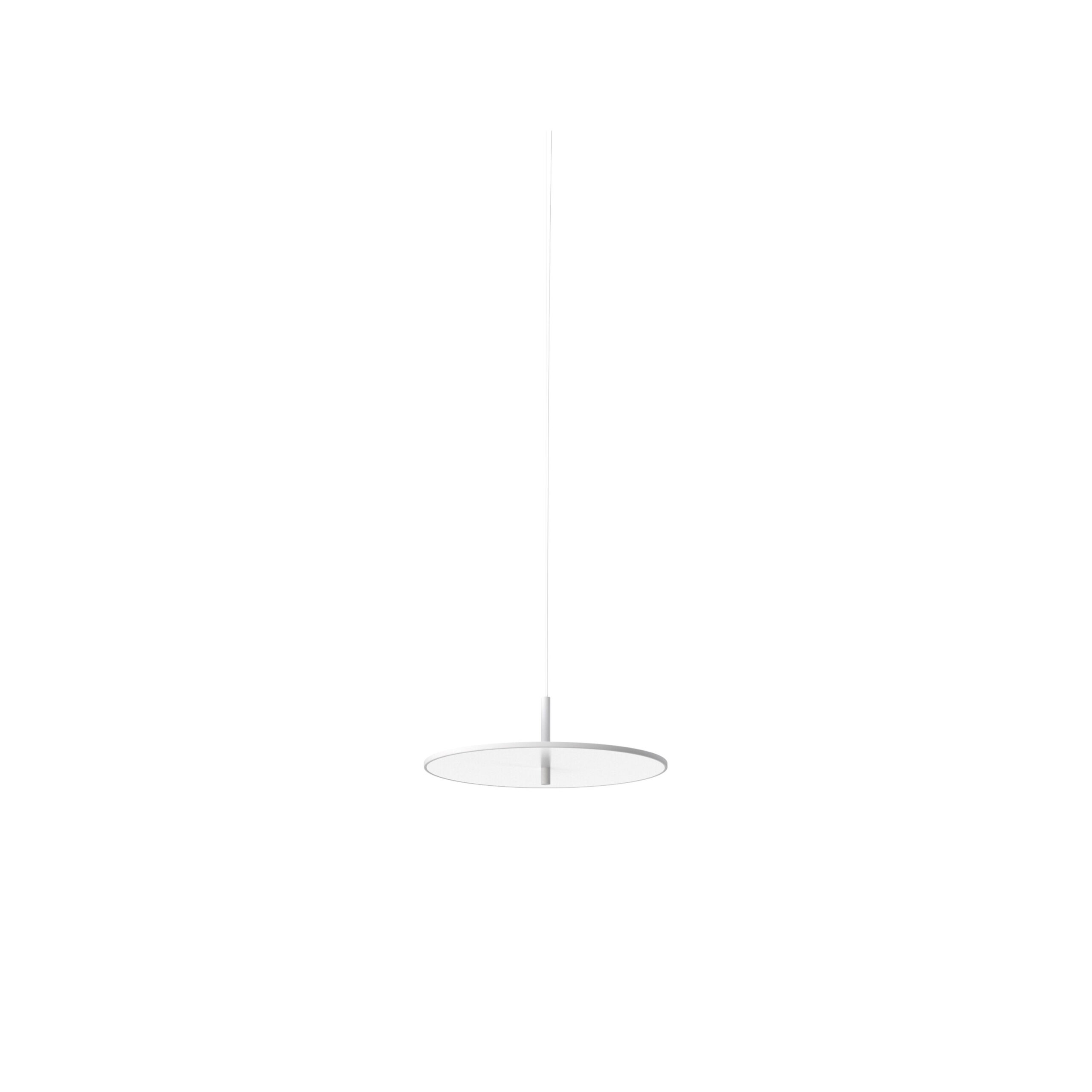 My Disc by Flos featuring a minimalist round disc suspended by near-invisible cables with ambient LED lighting.