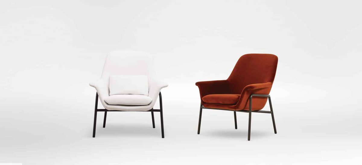 Cozy lounge chair with padded arms