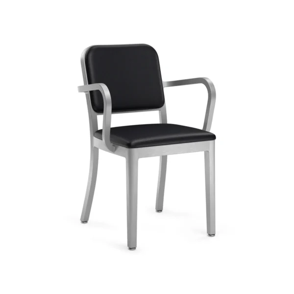 Navy Officer Armchair by Emeco, a stylish and durable design with comfortable armrests, perfect for adding a touch of classic elegance to modern interiors and office spaces.