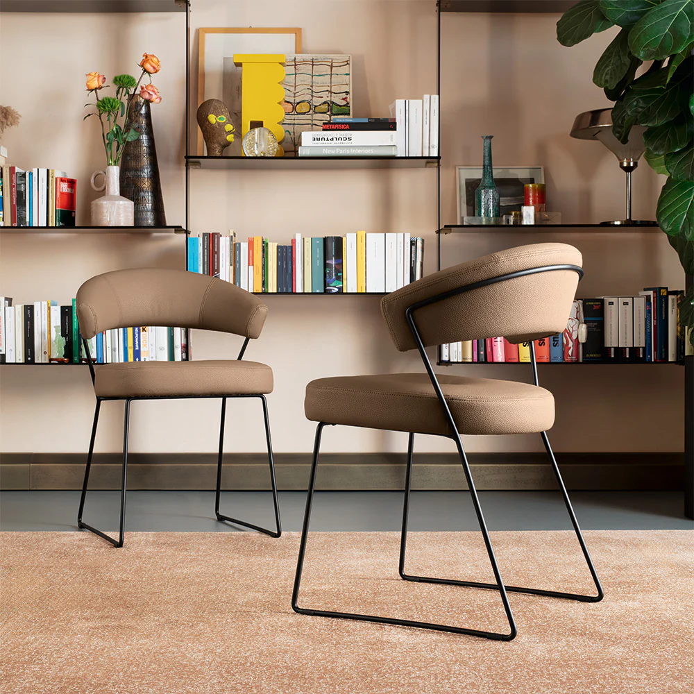 “Front view of NY Anniversary by Connubia – stylish contemporary chair with minimalist structure”