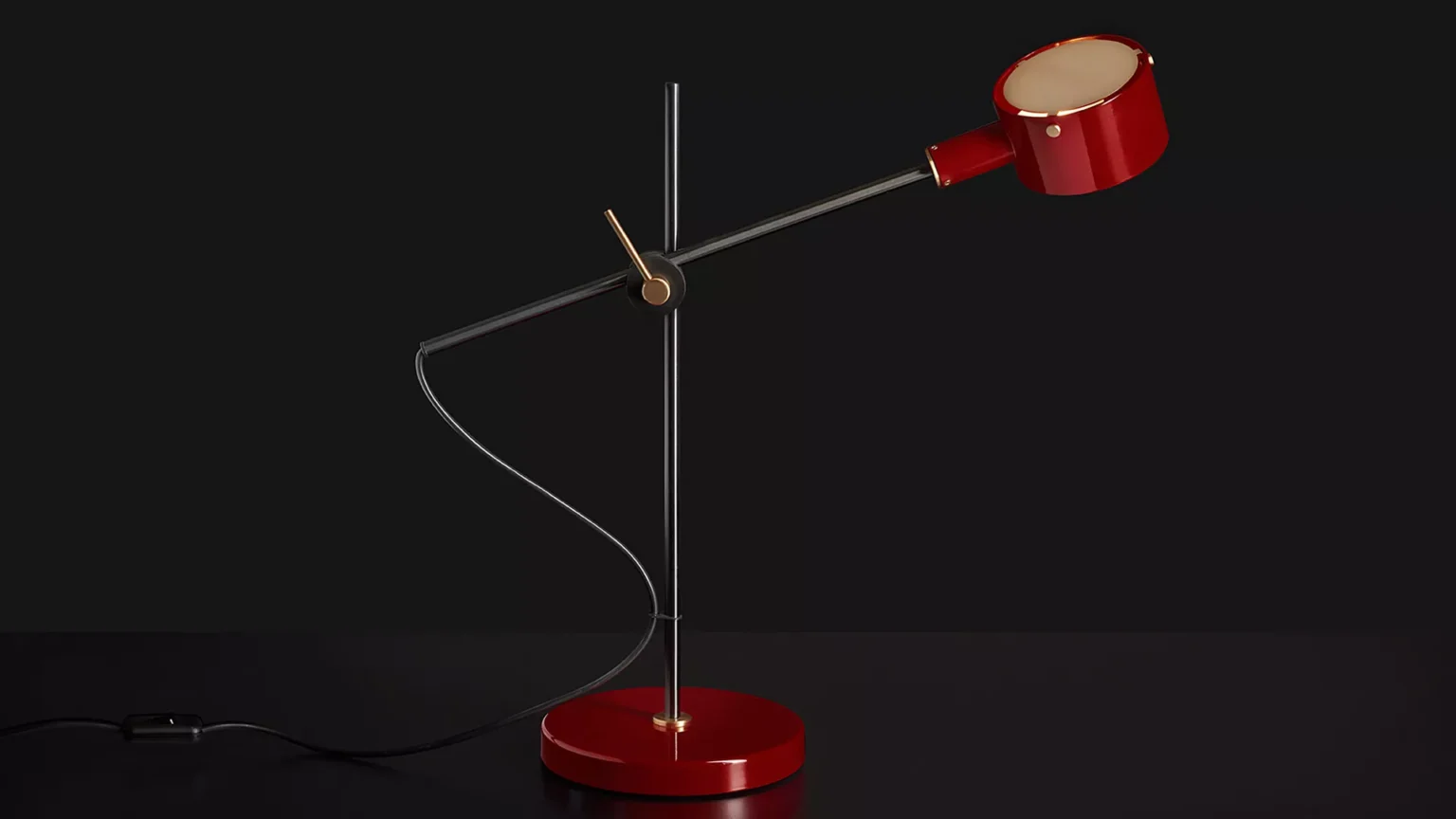 “G.O. by Oluce modern Italian table lamp – sleek cylindrical metal lamp with minimalist design”
