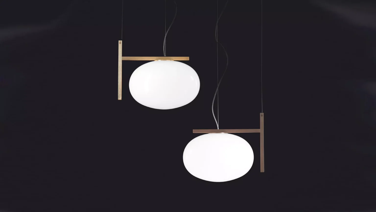 “Alba by Oluce elegant Italian lamp – artistic floor light with fluid lines and frosted glass sphere diffuser”