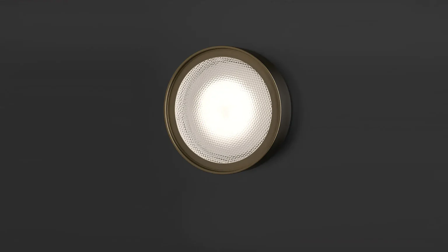 “Berlin-Out by Oluce contemporary weather-resistant wall lamp – sleek round design with anodized metal finish and soft glow”
