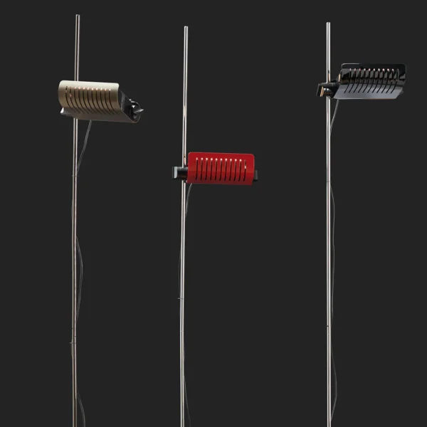 “Colombo by Oluce modern Italian floor lamp – sleek vertical metal frame with integrated LED lighting and minimalist design”