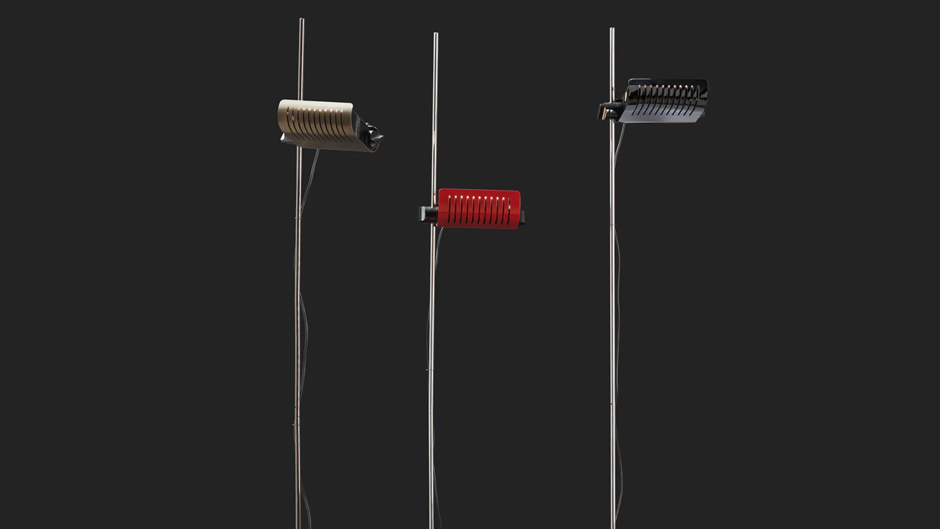 “Colombo by Oluce modern Italian floor lamp – sleek vertical metal frame with integrated LED lighting and minimalist design”