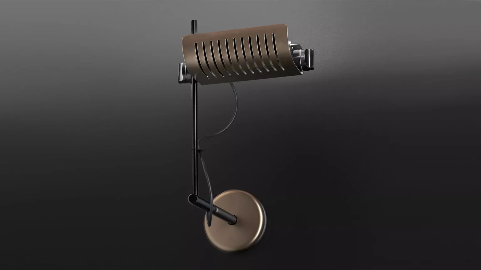 “Colombo by Oluce designer lighting – contemporary floor lamp featuring directional light and polished metal finish”