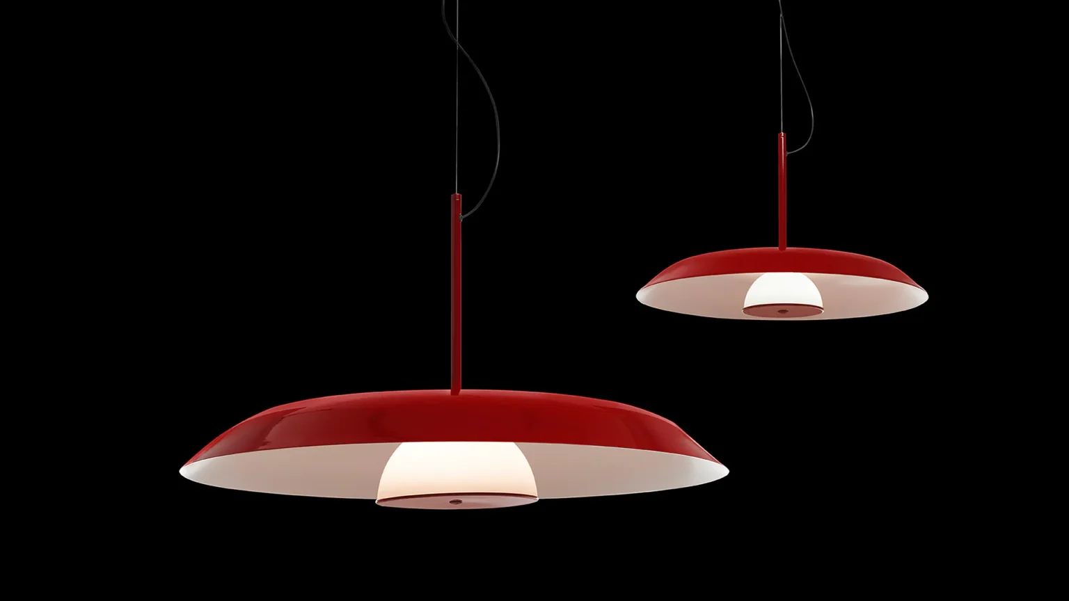 “Iride by Oluce sculptural lighting design – minimalist circular wall sconce with luminous gradient and visual depth”