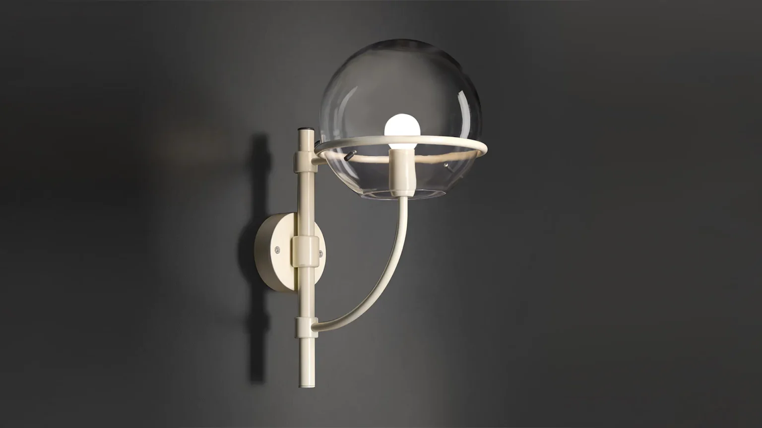 “Lyndon by Oluce contemporary designer lighting – stylish globe-shaped lamp featuring smooth glass surface and sleek metal stand”