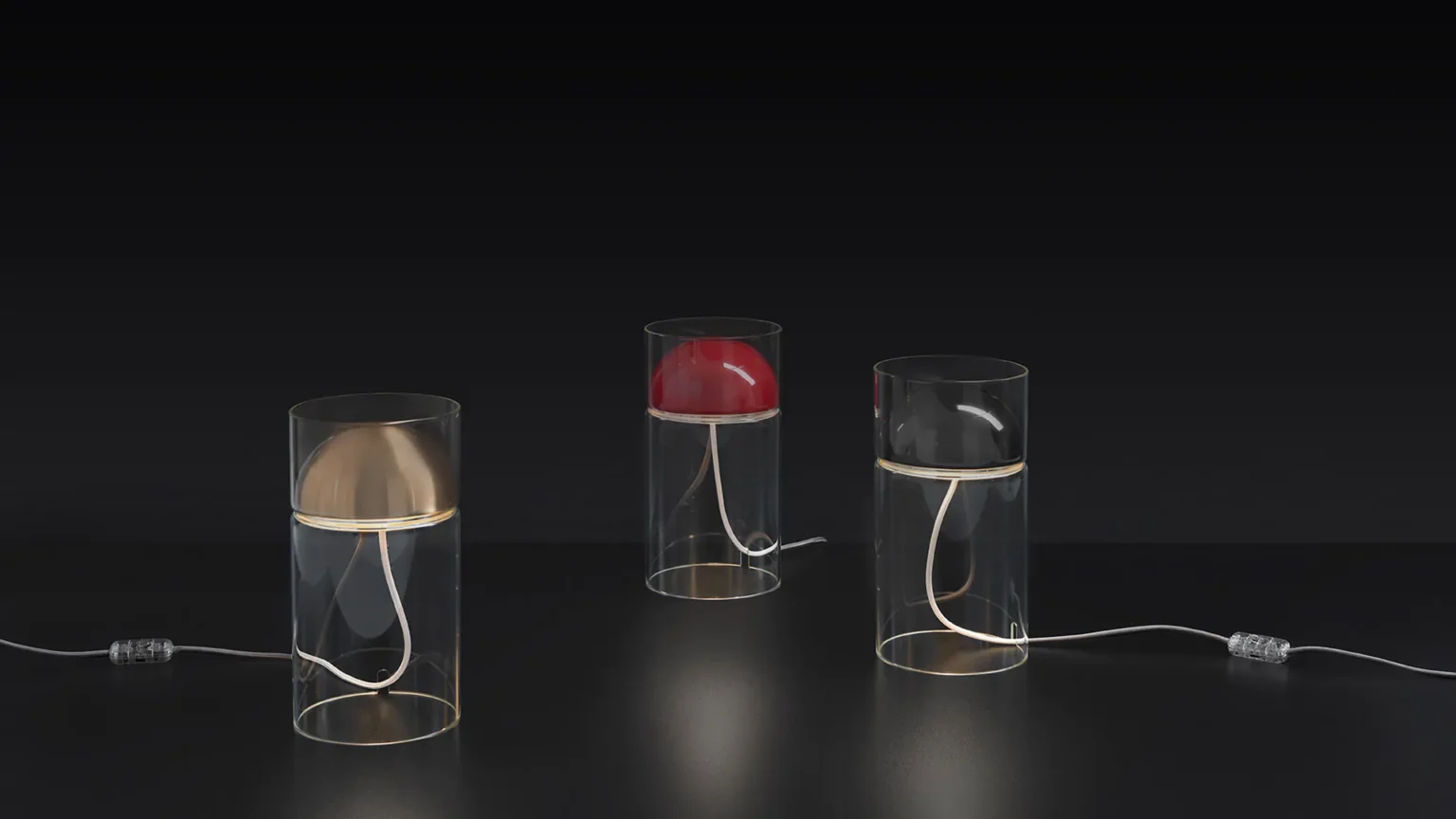 “Medusa by Oluce stylish Italian lamp – artistic table lamp with translucent finish and dome-shaped shade”