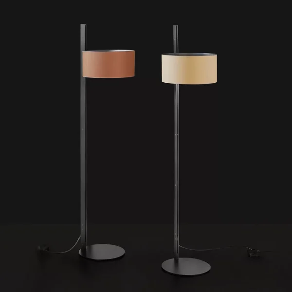 “Parallel by Oluce modern Italian table lamp – satin brass base with opaline glass diffuser and minimalist silhouette”