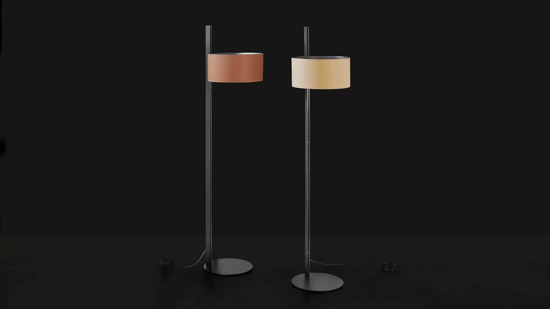 “Parallel by Oluce modern Italian table lamp – satin brass base with opaline glass diffuser and minimalist silhouette”