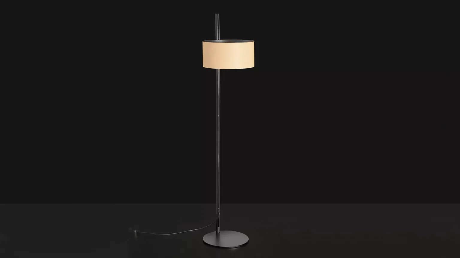 “Parallel by Oluce designer lighting – cylindrical metal base paired with glowing glass globe for soft ambient light”