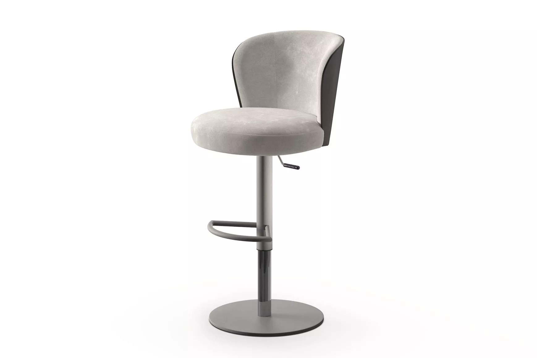 Peressini Ocean W chair featuring a sleek design with a curved backrest and a choice of metal base finishes, offering both style and comfort.