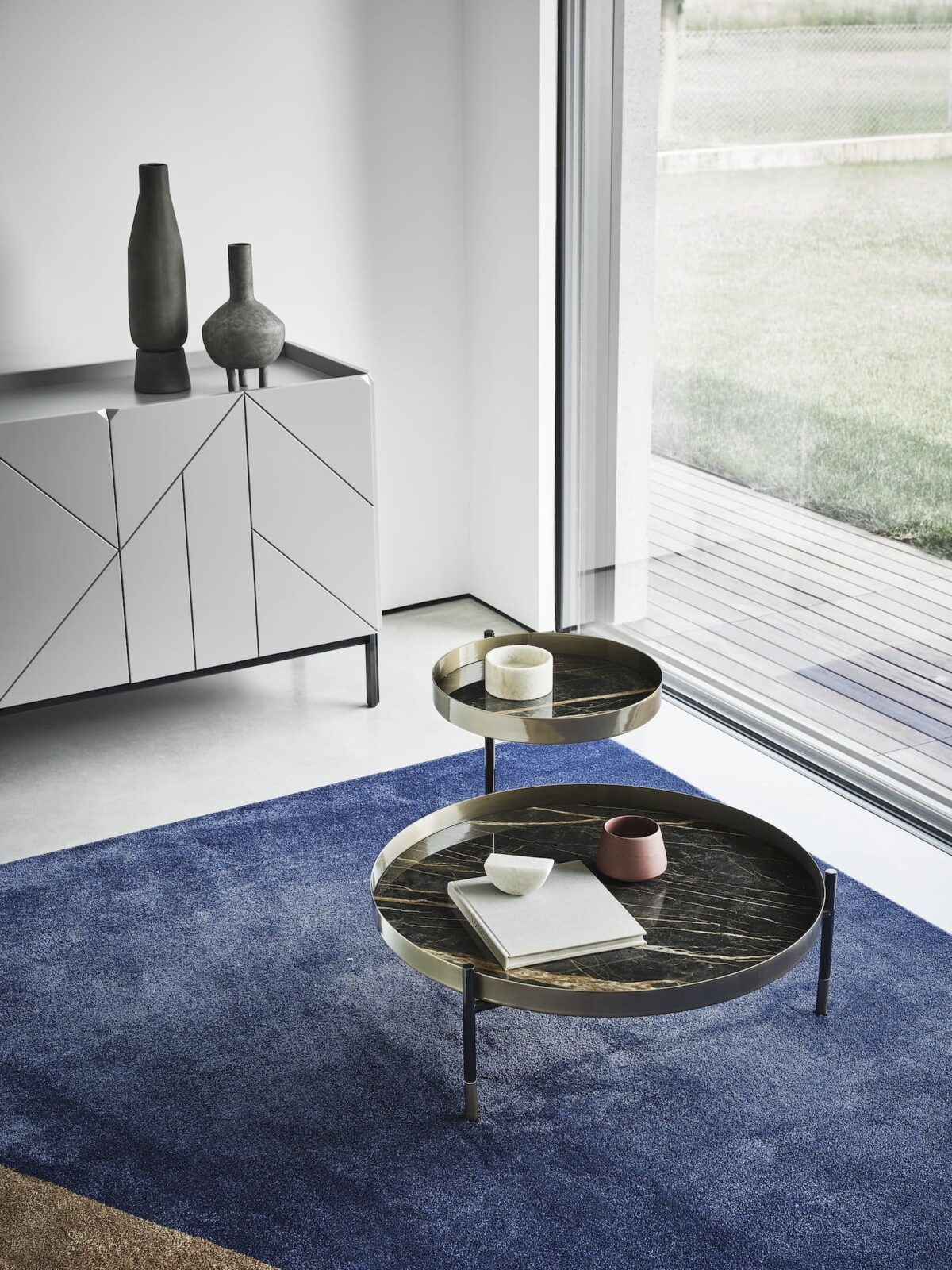 “Planet by Bontempi luxury Italian coffee table in Troy, Michigan showroom”