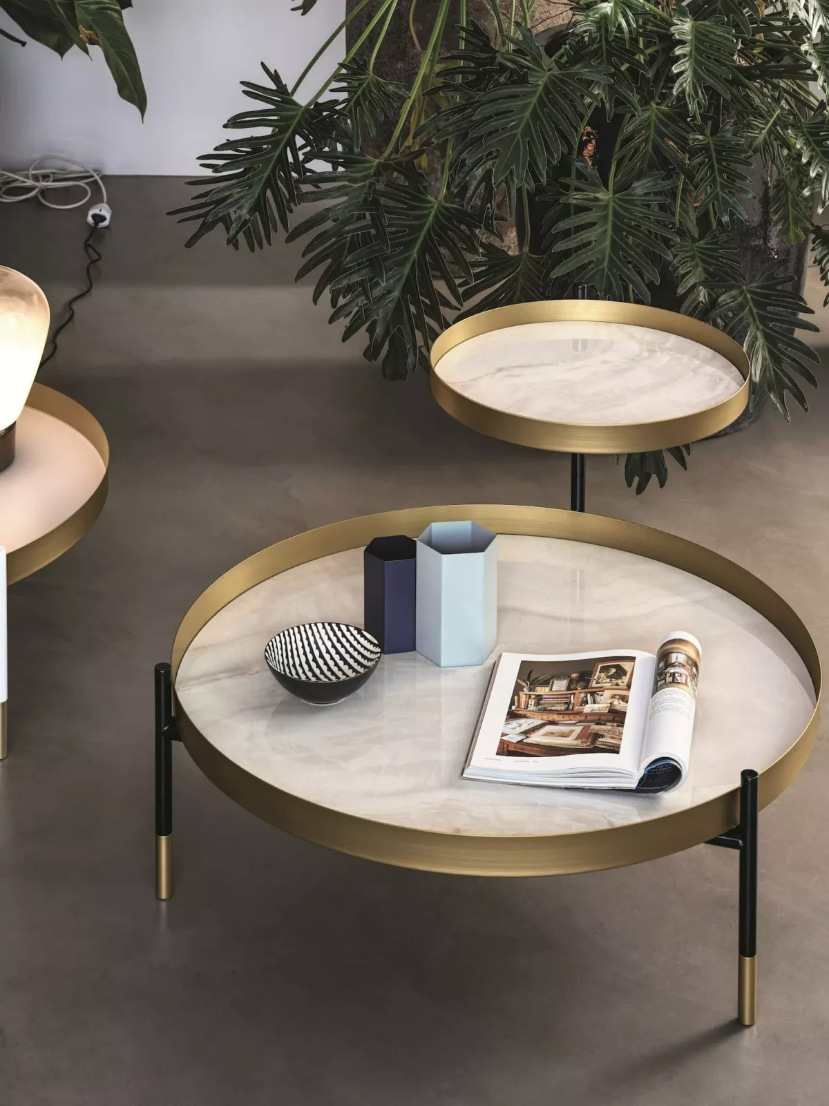 “Planet by Bontempi luxury Italian coffee table in Troy, Michigan showroom”
