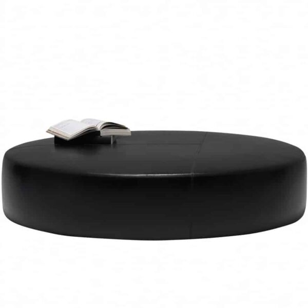 Round upholstered ottoman with modern style