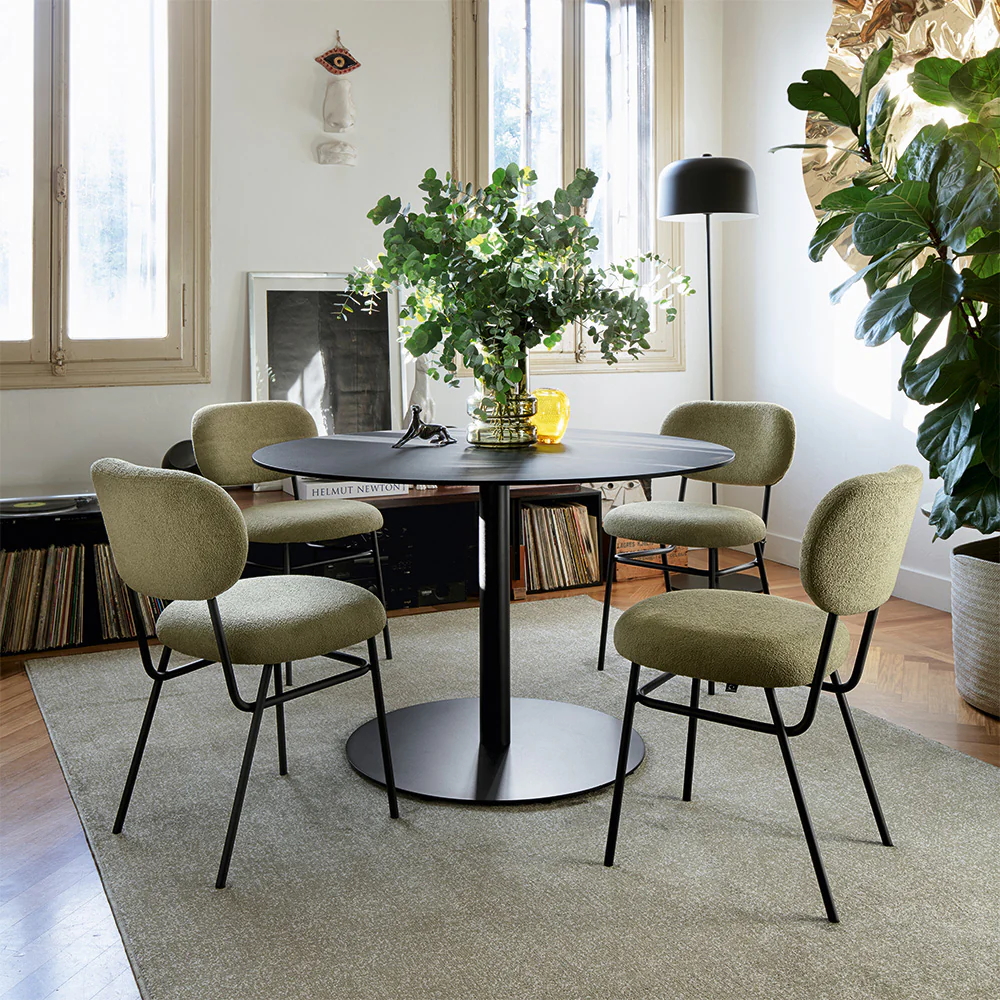 “PAD chair by Connubia – modern Italian dining chair with upholstered seat and backrest”