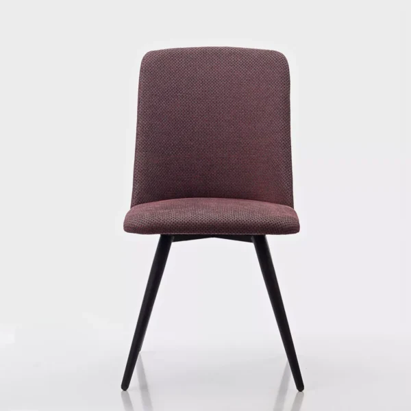 Modern Agata chair by Peressini in sleek black upholstery with metal legs on a white background.