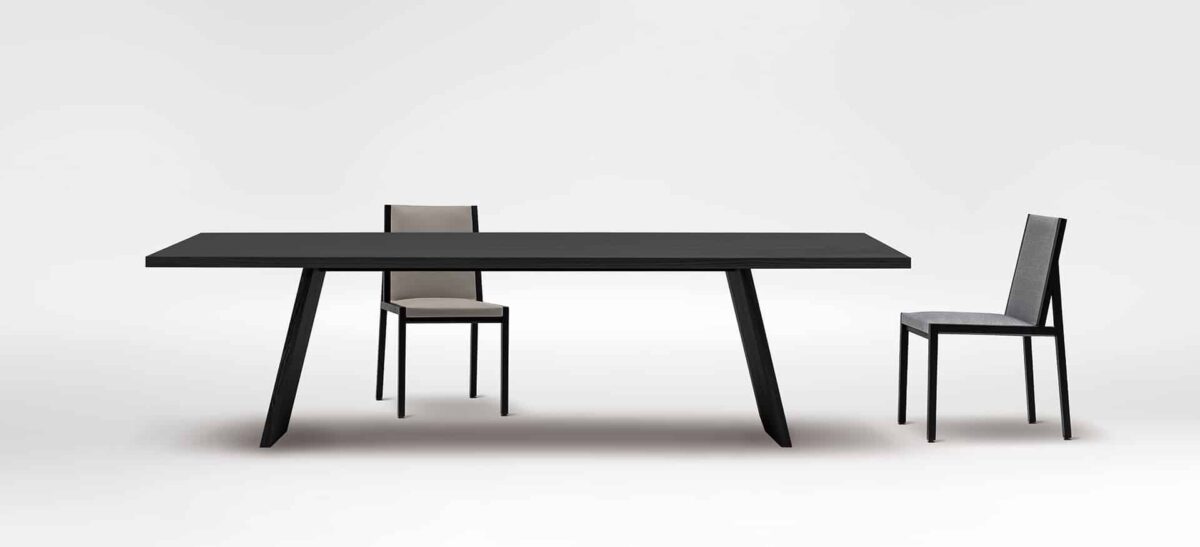 Modern round dining table with sleek wood finish