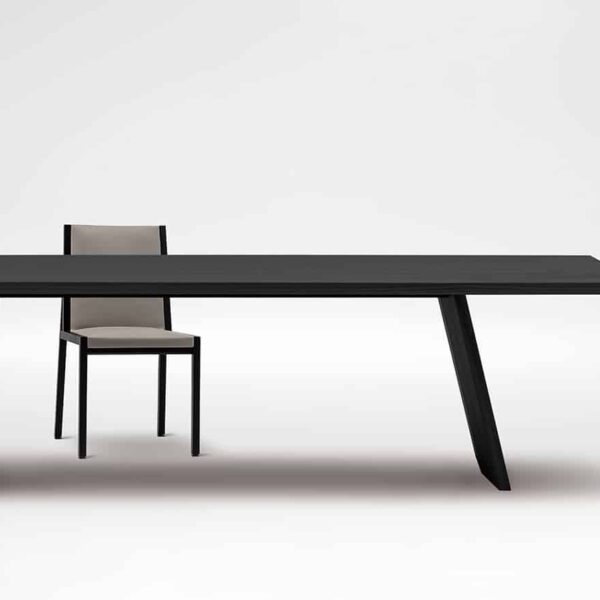 Modern round dining table with sleek wood finish