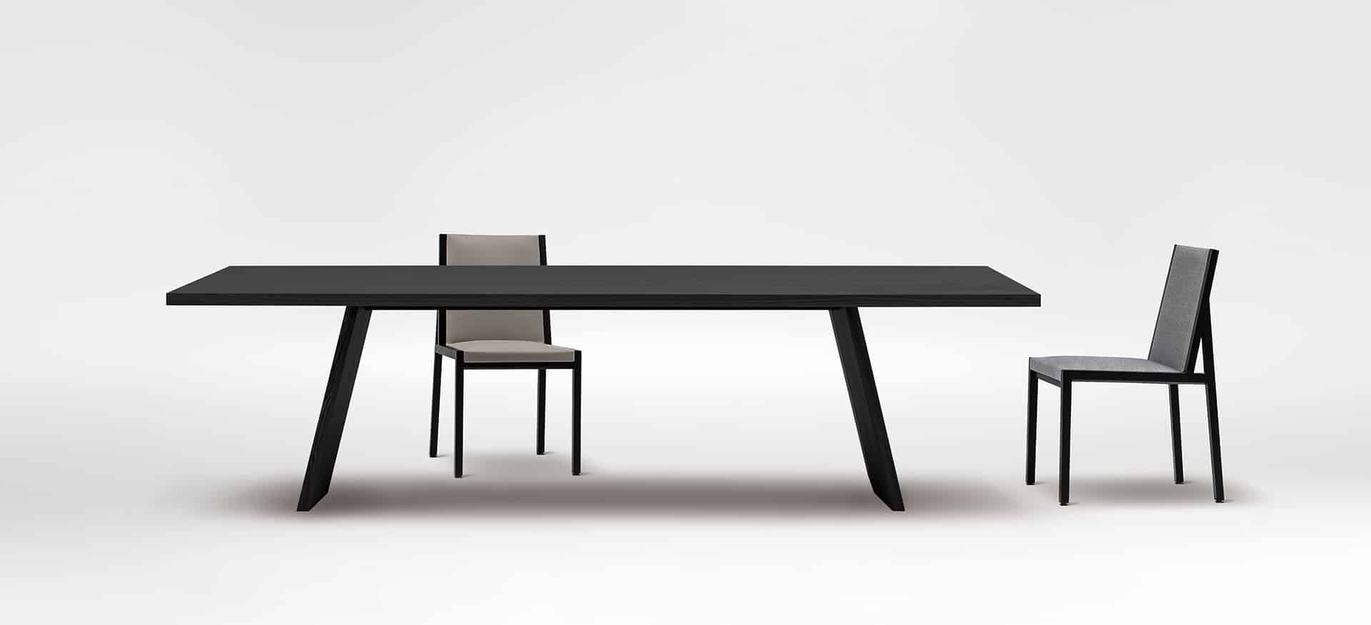 Modern round dining table with sleek wood finish