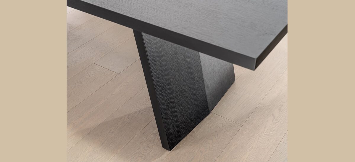 Stylish Pi Table with natural wood texture and modern shape