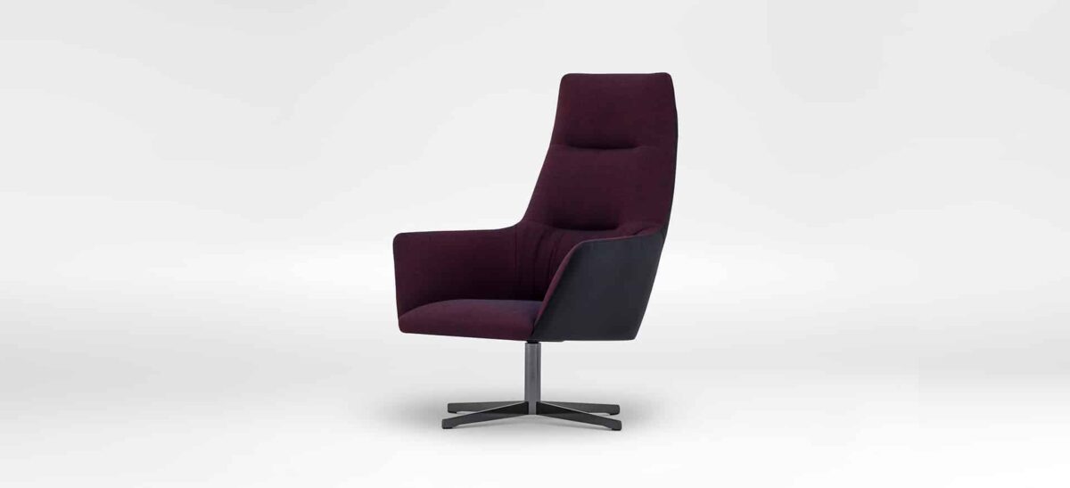 Comfortable high-back chair with refined details and soft cushioning by Camerich.