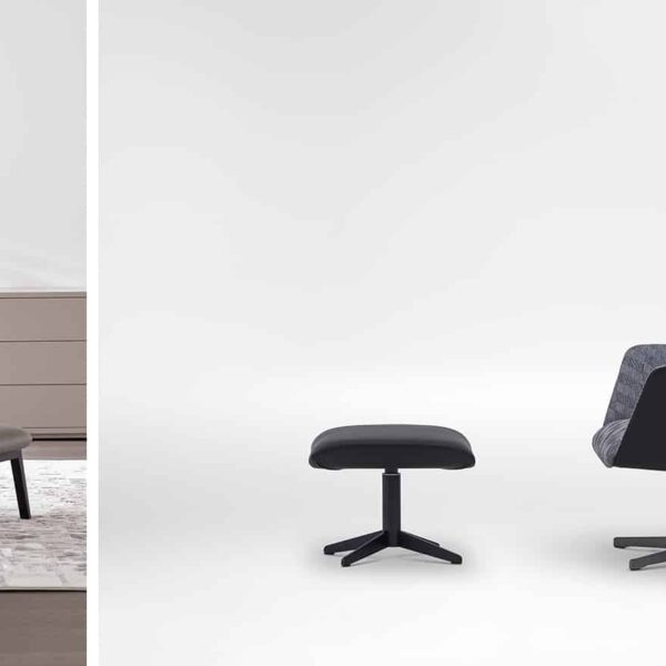 Elegant high-back chair with soft upholstery and modern design by Camerich.