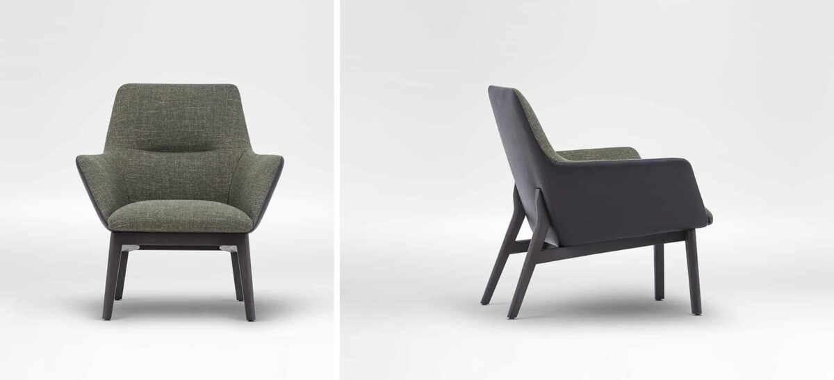 Qing chair with low back and elegant wooden frame by Camerich.