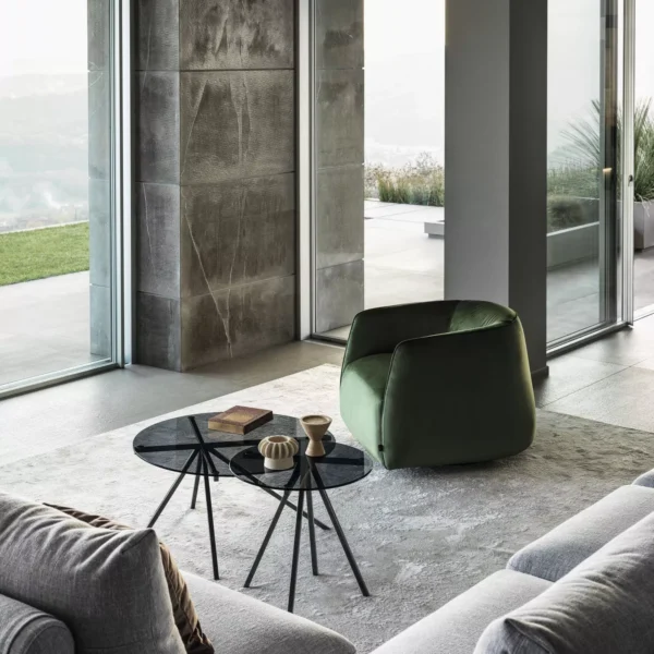 “Ray by Bontempi contemporary Italian lounge chair in Birmingham, Michigan showroom”