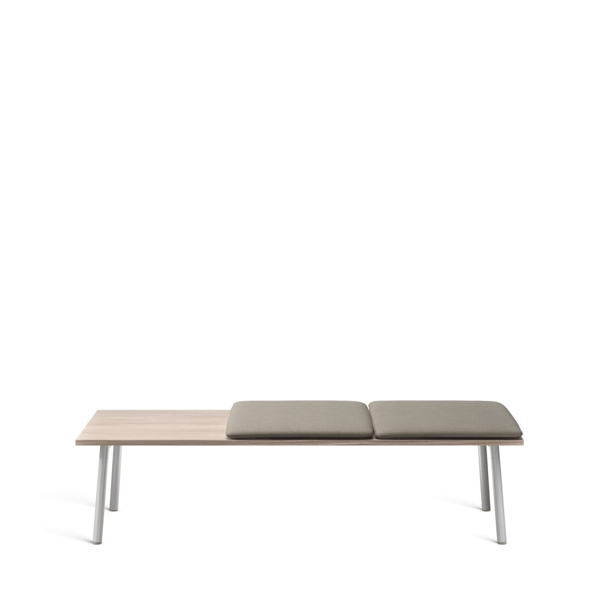 “Run Daybed by Sam Hecht and Kim Colin for Emeco, featuring a sleek aluminum frame and wood slat top.”
