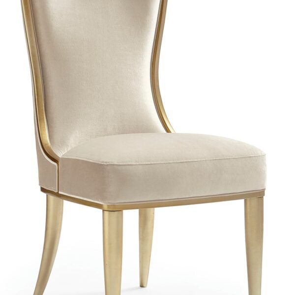 Sophisticates Dining Chair by Caracole — an elegant dining chair with upholstered seat and backrest in a refined fabric.