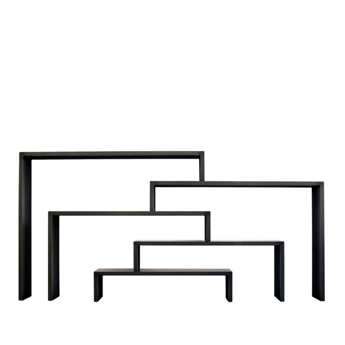 Architectural bookshelf with layered steel structure by Zeusnoto.