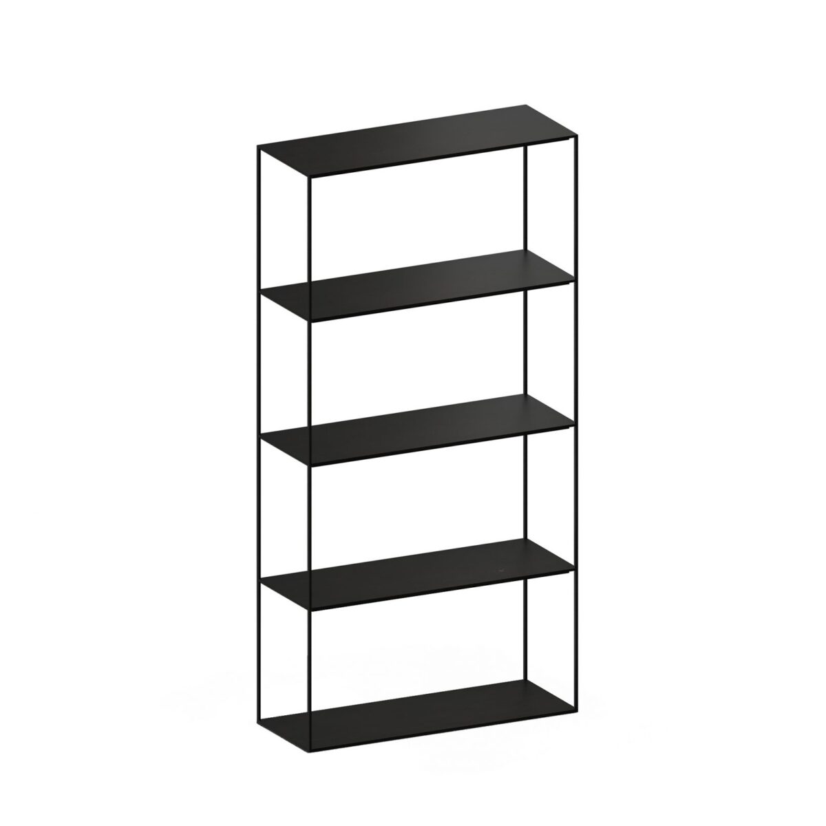 Slim open-frame rack with minimalist steel design by Zeusnoto.