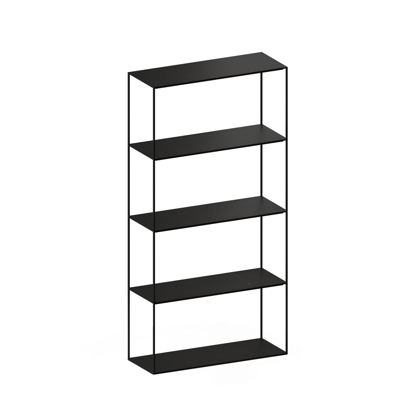 Slim open-frame rack with minimalist steel design by Zeusnoto.