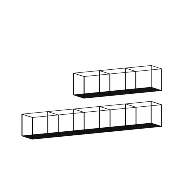 Wall-mounted rack with slim steel frame and open design by Zeusnoto.