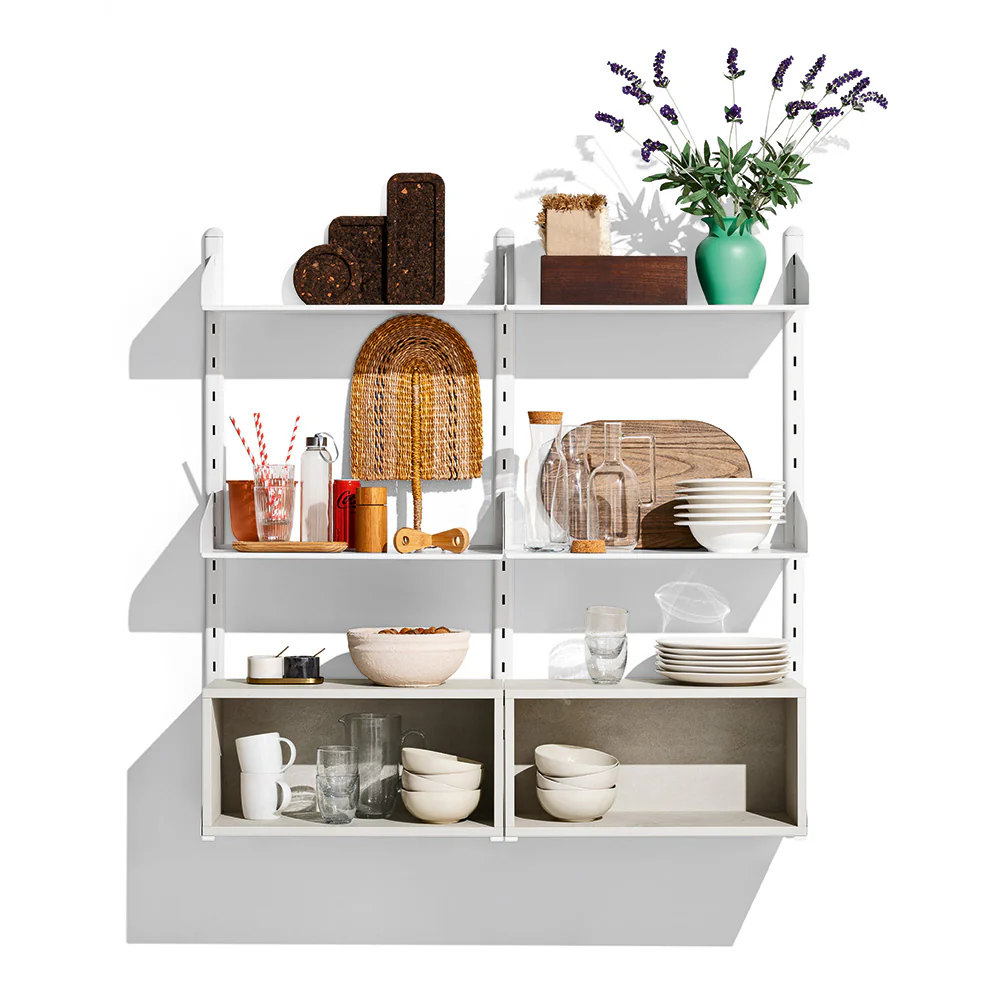 “SHELFY by Connubia modern wall-mounted shelving unit – minimalist Italian design with sleek lines and modular structure”