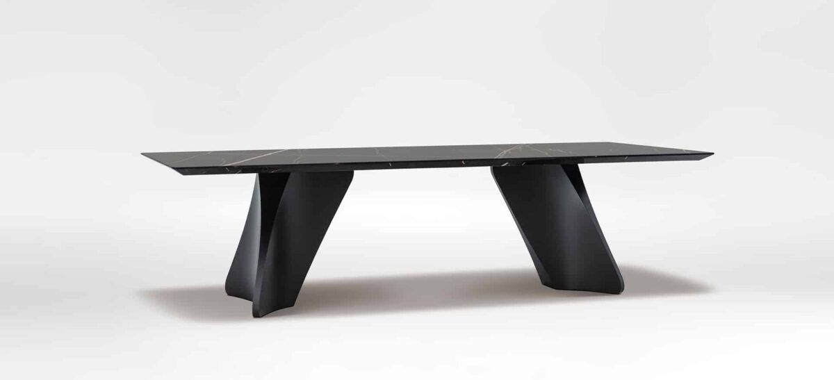 Spin Rec table with natural wood texture and modern frame