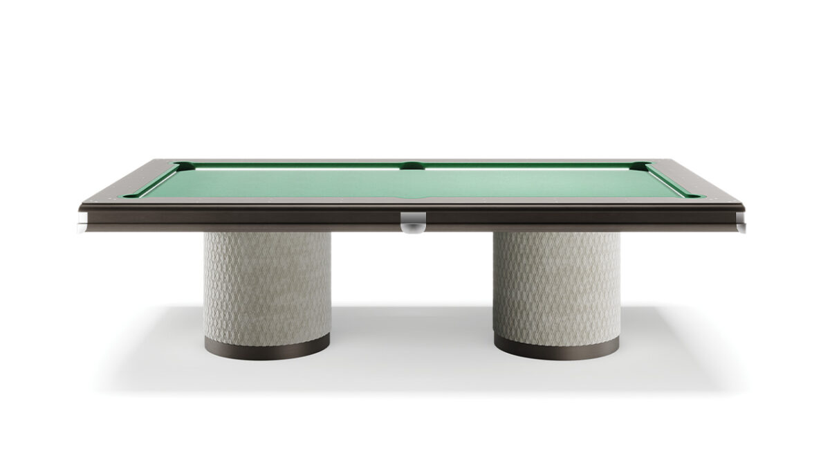 Tau Biliardo by Reflex featured in Birmingham Michigan showroom, modern Italian luxury game table design.