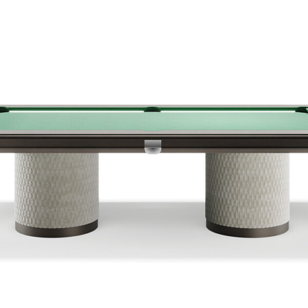 Tau Biliardo by Reflex featured in Birmingham Michigan showroom, modern Italian luxury game table design.